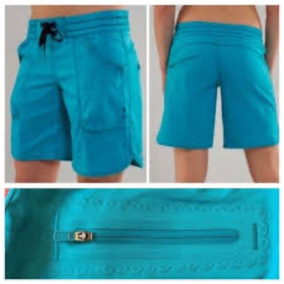 Lululemon Paradise Long Unlined Shorts Blue 4 - Picture 1 of 12